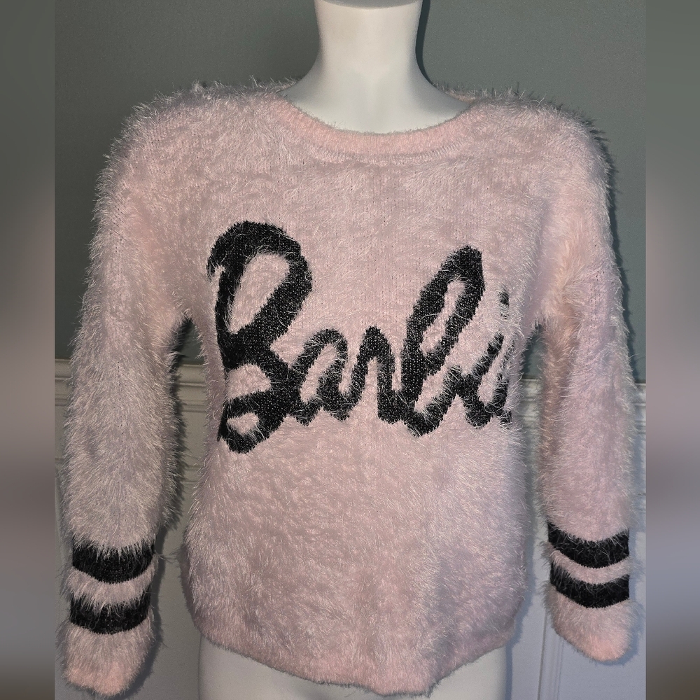 Vintage Small Forever21 for Barbie- Pink and Black Crew Neck Sweater